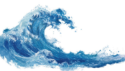 A powerful ocean wave, textured with foamy crests and troughs