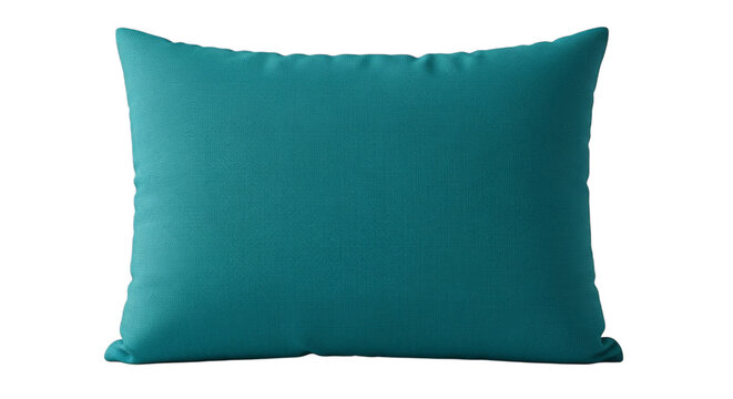 Decorative teal pillow for sofa couch home decor accent on transparent background