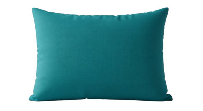 Decorative teal pillow for sofa couch home decor accent on transparent background
