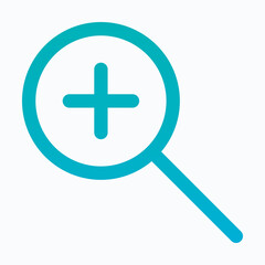 Fototapeta premium Zoom In Magnifying Glass Plus Symbol Isolated Lineal Gradient Vector Icon.