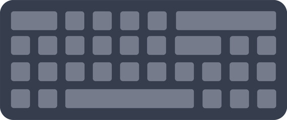 Minimalist Computer Keyboard Vector Graphic - Simple PC Keys Layout Illustration