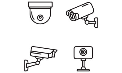 Security Camera Icons – CCTV Vector Set for Surveillance and Monitoring Design