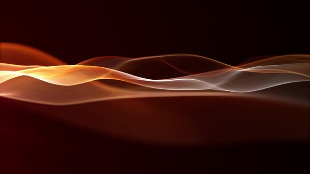 Transparent waves on a black background, moving towards the light. Looping 4K resolution