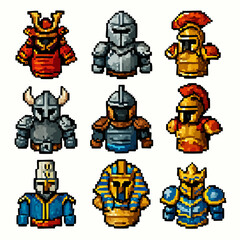 Pixel Art Medieval Knight Character Game Sprites