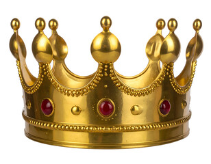 Ornate gold crown with red gems, royal, regal, ceremonial