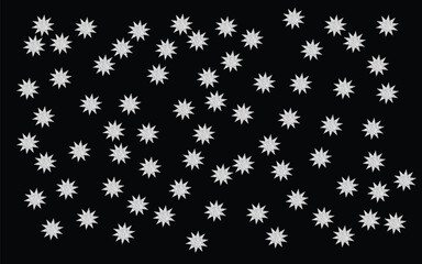white snowflakes on black background