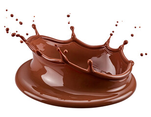 Rich, liquid brown confection creating a dynamic splash