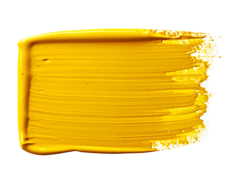 Thick, textured yellow brushstroke on black background