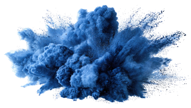 Abstract explosion of vibrant blue powder (1)
