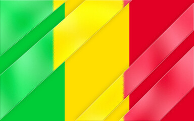 A visually striking graphic design uses shades of green, yellow and red, combined with diagonal stripes, giving a modern and artistic representation, that might evoke a sense of