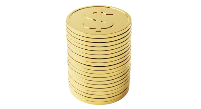 Stack of golden euro coins symbolizing growth, wealth, and successful financial investment