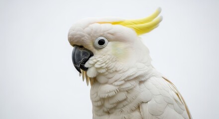 Majestic Sulphur Crested Cockatoo Portrait - Close-up portrait of a Sulphur Crested Cockatoo. Symbolizing intelligence, alertness, beauty, uniqueness and wildlife