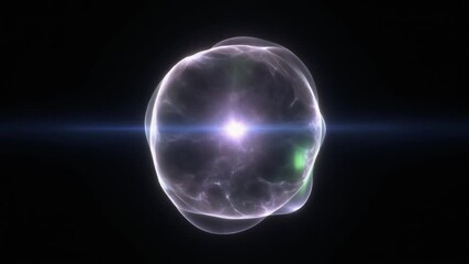 Abstract Glowing Plasma Ball Emits Light Energy in Dark Space - Powered by Adobe