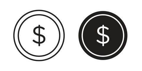 Obraz premium Coin icon in simple modern vector format. EPS icon pack