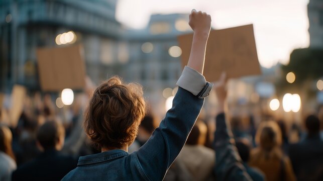 Environmental activists across continents projecting holographic protest banners simultaneously in city squares — concept of global teamwork, technology-enabled activism, and collaborative - Powered by Adobe