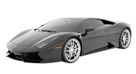 black sports car isolated on white background