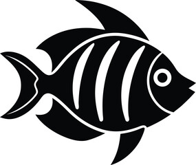 Vibrant coral reef fish icon set for marine life design