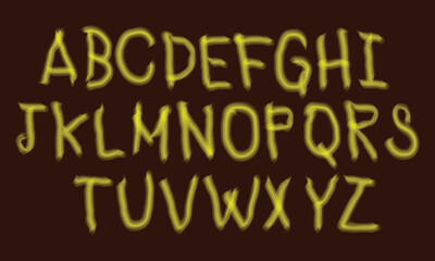 Obraz premium Hand drawn brush font letter alphabet.