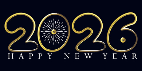 Elegant Golden 2026 Happy New Year Celebration Design Concept