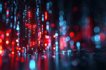 Abstract digital city, vibrant code