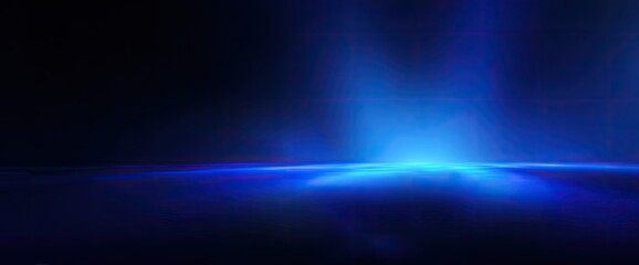 Fototapeta premium Abstract blue light streaks across a dark surface with a faint grid pattern