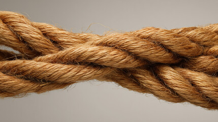 Abstract close-up of intertwined ropes symbolizing unity, with textured fibers under soft directional lighting. wellbeing guides.
