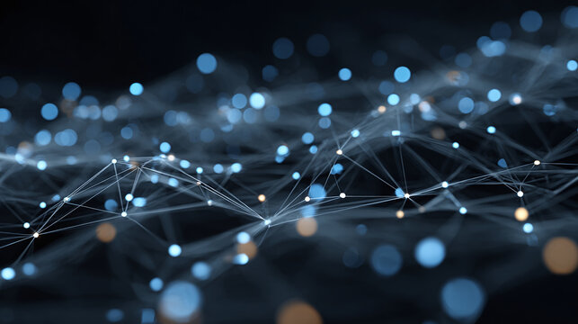 Abstract view of interconnected nodes forming a network