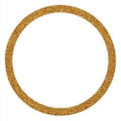 Obraz premium Glittering gold circle frame on a white background
