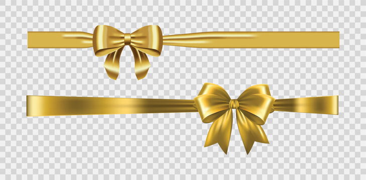 Golden gift ribbon and bow Set, Luxury Gift Decoration for Birthday,
Wedding and Celebration Design Isolated on transparent background, png