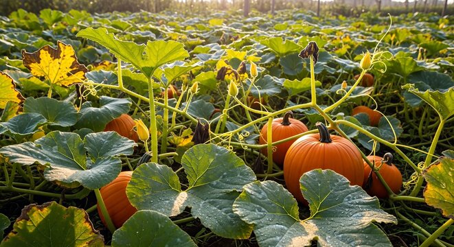 Pumpkin Patch Bounty - A Vibrant Autumn Harvest. - Powered by Adobe
