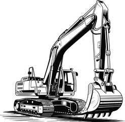 Hydraulic excavator, construction equipment, heavy machinery, tracked vehicle, digging arm, industrial machine, earth mover, engineering tool, site work, mechanical power
