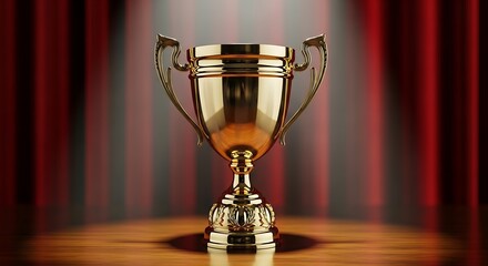 Golden Trophy Spotlight - Symbol of Achievement and Recognition.