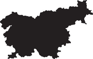 Obraz premium Black silhouette outline of the country of Slovenia on white background vector