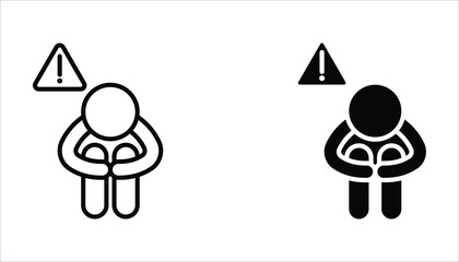 Obraz premium worry icon set. editable icons, can be used in logo, UI and web design, Flat illustration of vector icon on white background.