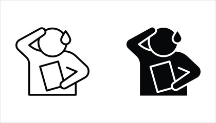 worry icon set. editable icons, can be used in logo, UI and web design, Flat illustration of vector icon on white background.