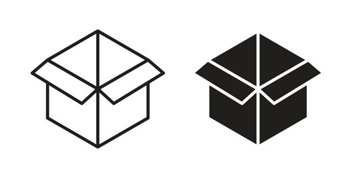Open box icon in simple modern vector format. EPS icon pack
