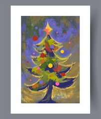 Festive brushwork capturing seasonal cheer and handcrafted charm