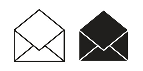 Open envelope icon in simple modern vector format. EPS icon pack