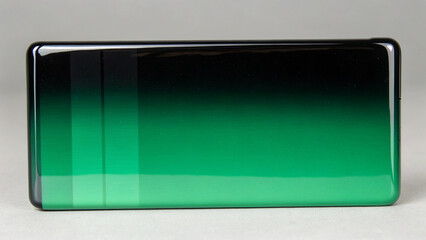 Sleek Background Black Smartphone with Green Gradient Back Panel mobile phone cell phone