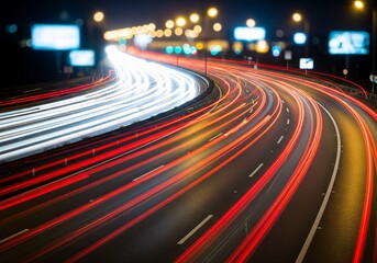 Motion blur of cars at night