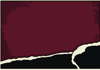 Abstract dark crimson background with distressed torn paper edge design creating a vintage textured graphic element