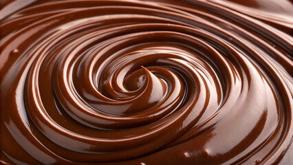 Swirling Dark Chocolate Sauce Macro Texture With Glossy Finish melted chocolate Background