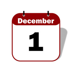 1 December Date Icon 
