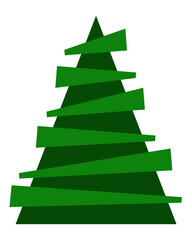 Dual green color christmas tree festive design element
