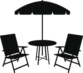 Outdoor patio furniture set with chairs and umbrella for relaxation, 72 characters