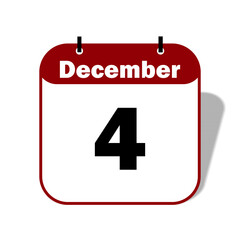 4 December Date Icon 