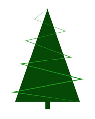 Green dual color christmas tree festive design element