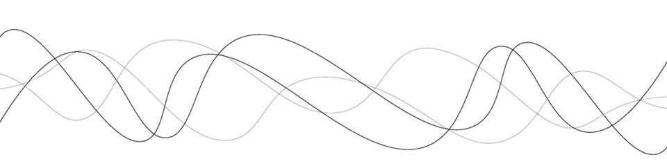 Thin line wavy abstract vector background. Curve wave seamless pattern. Line art striped graphic template. Vector illustration.