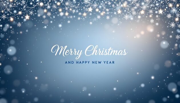 Merry christmas and happy new year christmas background with snowflakes - Powered by Adobe