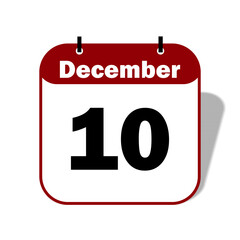 10 December Date Icon 